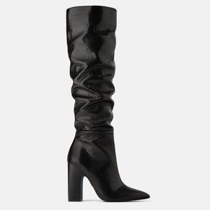 Zara blue collection embossed boots